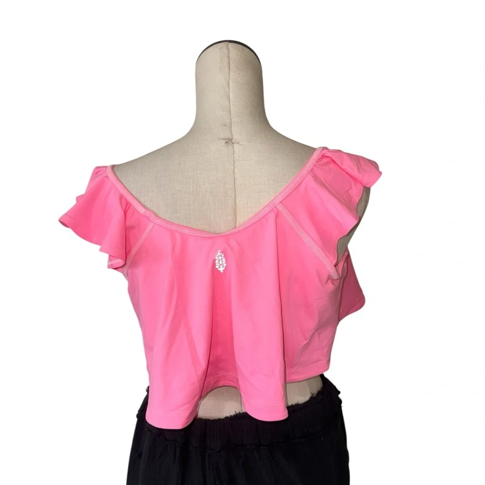NWOT FP Movement X Free People Off Duty Flounce Tank in Pink Lemonade Medium